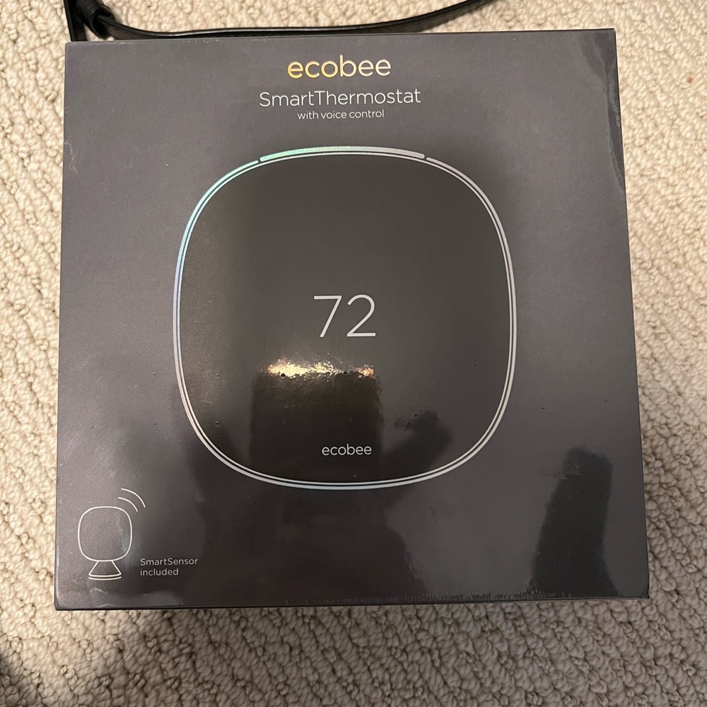 New with original plastic covering Ecobee SmartThermostat with Voice Control.